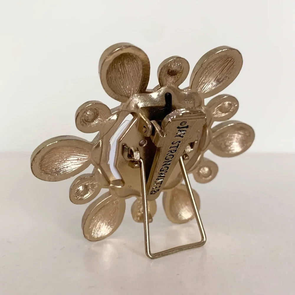 Jay strongwater crystal and enamel frame pin